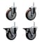 Service Caster 5 Inch Maroon Polyurethane Wheel Swivel 58 Inch Threaded Stem Caster Set 2 Brakes SCC SCC-TS20S514-PPUB-MRN-58212-2-PLB-2 - alternate 1